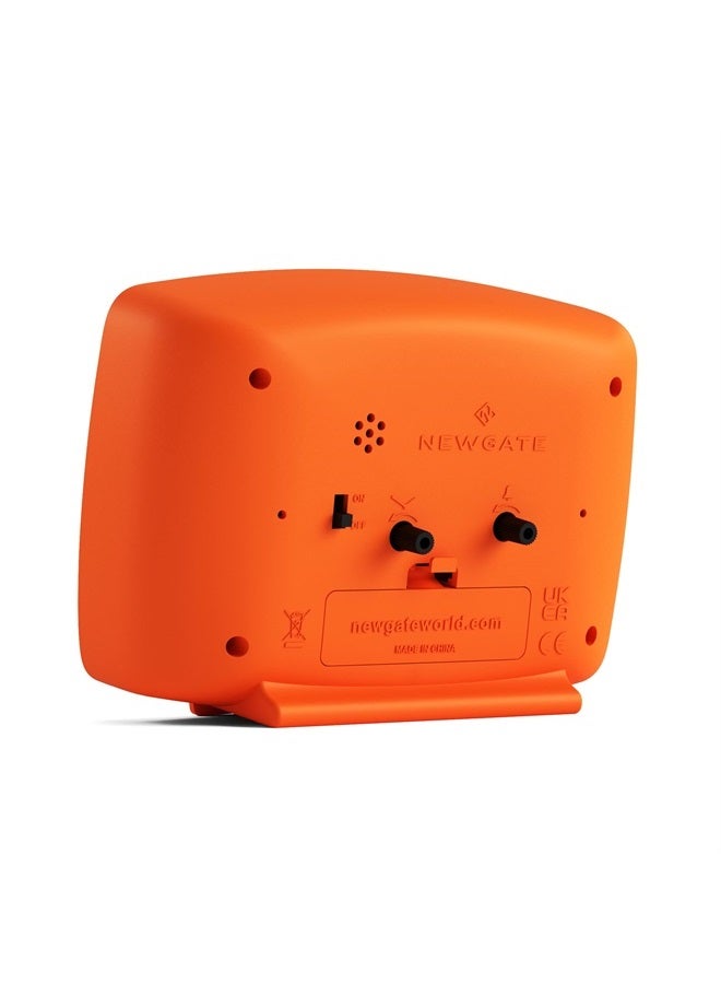 ® Brooklyn Retro Alarm/Desk Clock - Rectangular Alarm Clock - Bedroom Accessories - Desk Accessories - Bedside Alarm Clock - Retro Alarm Clock - Matt Finish - No Tick Alarm Clock - Orange