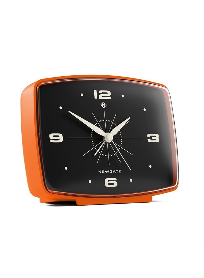 ® Brooklyn Retro Alarm/Desk Clock - Rectangular Alarm Clock - Bedroom Accessories - Desk Accessories - Bedside Alarm Clock - Retro Alarm Clock - Matt Finish - No Tick Alarm Clock - Orange