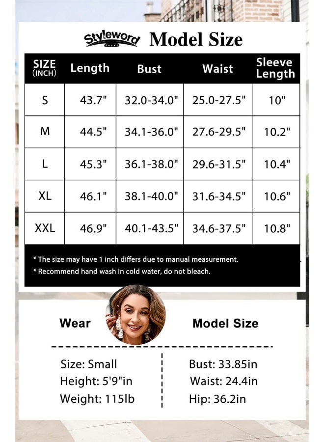 Womens Summer Floral Midi Dresses Casual Hide Belly Fat Hawaiian Spring Ruffle Short Sleeve with Pockets 2023(Floral-O,XL)