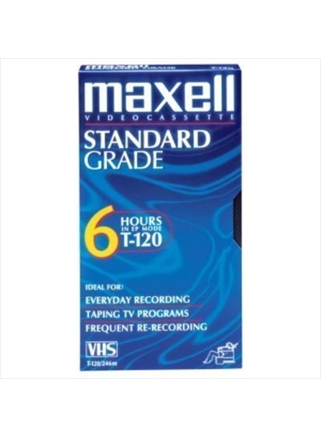 T120GX/5PK VHS Cassette Standard Grade T-120, 6 Hour 5-Pack