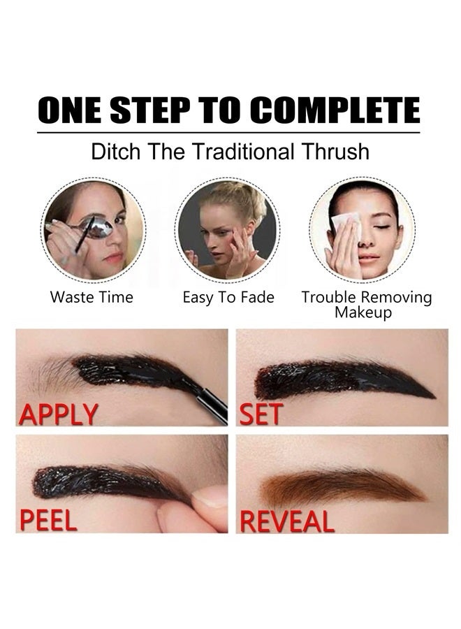 1PCS Peel Off Tattoo Eyebrow Gel, Long-Lasting Waterproof Eyebrow Tattoo Makeup,Natural Elegant Eyebrow Tattoo Peel Off For All Types Of Eyebrows - Brown