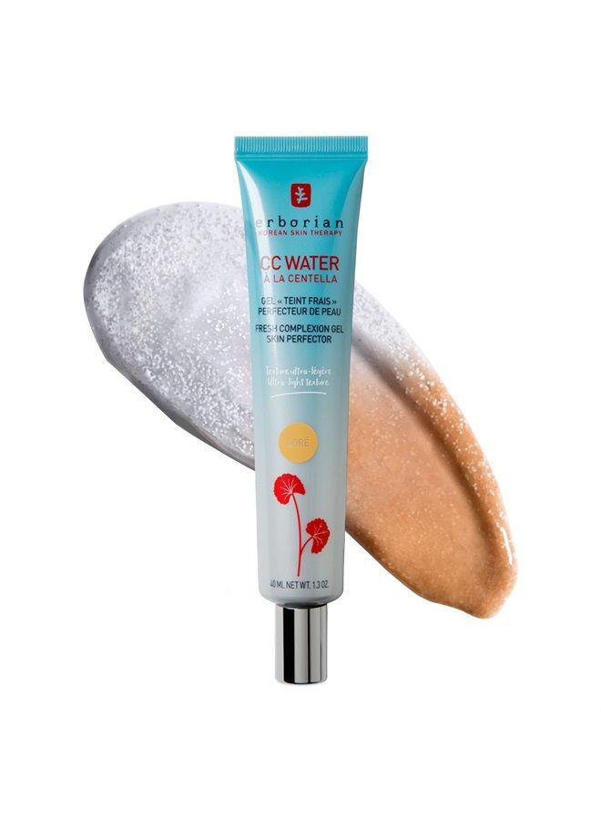 Color Correcting CC Water with Centella Asiatica, Doré - Light Aqua Gel Facial Concealer with Illuminating Finish Soothes and Hydrates - Korean Skincare Skin Perfector - 1.3 Oz