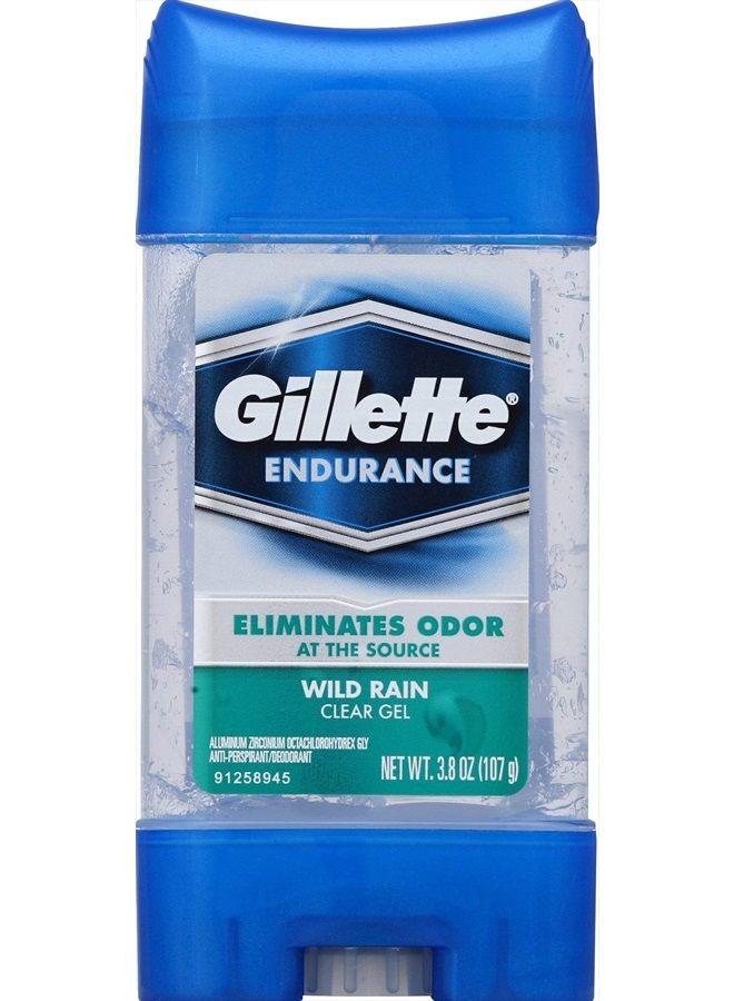Gillette Clear Gel Transparent Fast Dying Antiperspirant Deodorant, Wild Rain, 3.8 Oz