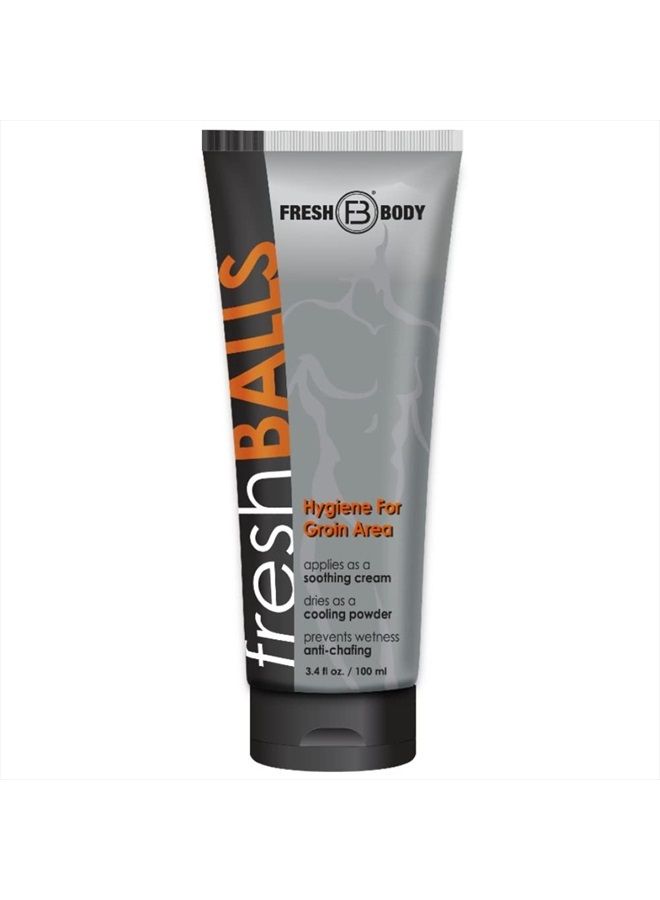 Bundle: Fresh Balls Soothing Anti-Chafing Cream for Men 3.4oz, Fresh Feet Odor Fighting Spray with Essential Oils 4oz
