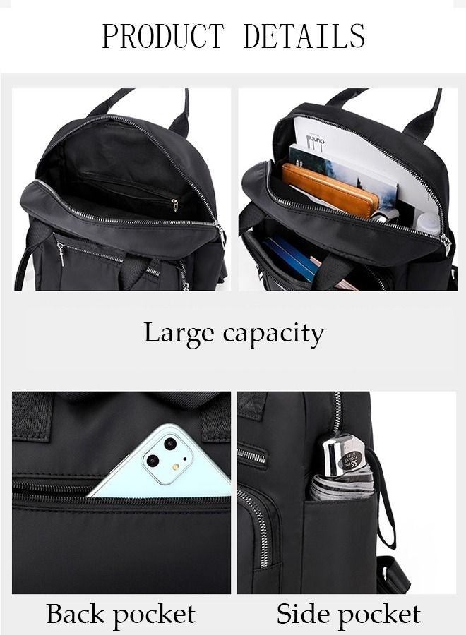 Large Capacity casual  Backpack Two Shoulder Schoolbag Outdoor Travel Backpack Ladies Bag Black