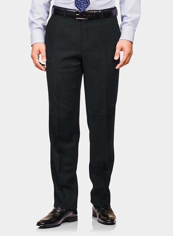 Le Bond Designer Wear Black Men’s Regular Trousers