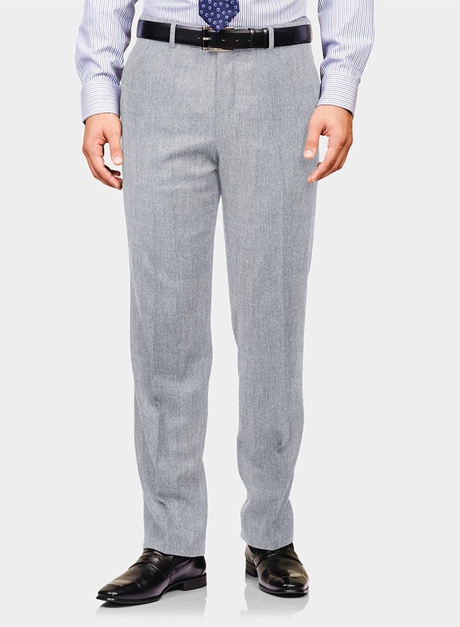 Le Bond Designer Wear Light Grey Men’s Regular Trousers