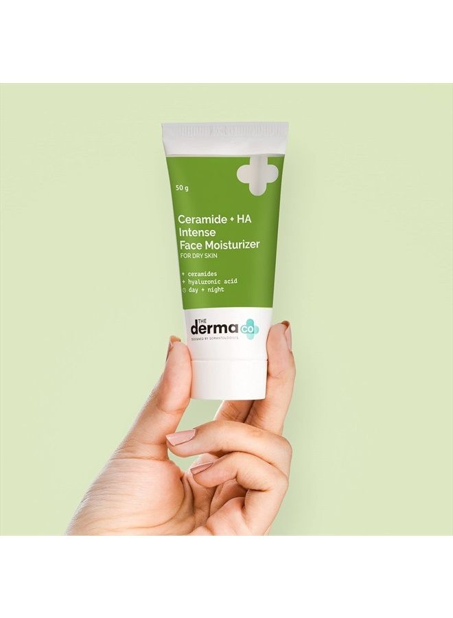 Ceramide + HA Intense Moisturizer for Face, Dry Skin Moisturiser - 50 gm