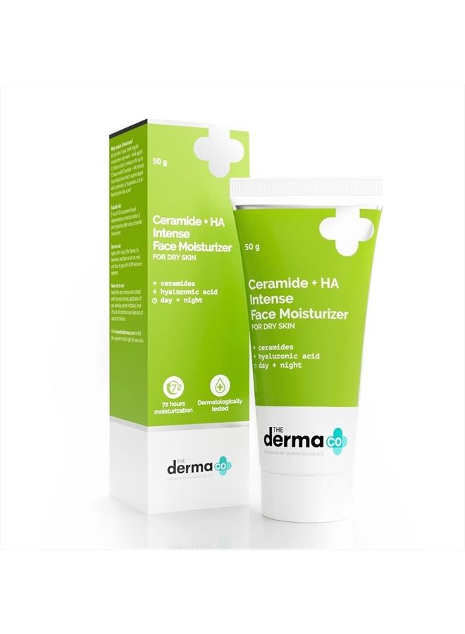 Ceramide + HA Intense Moisturizer for Face, Dry Skin Moisturiser - 50 gm