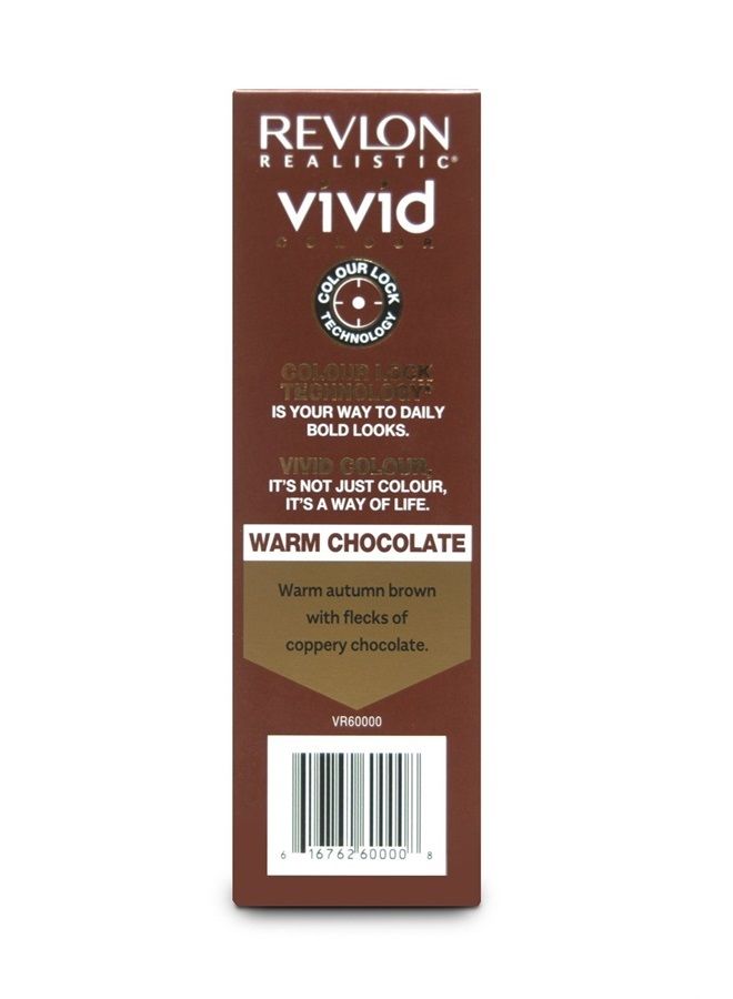 Revlon Realistic Vivid Colour Protein Infused Permanent Color Hair Dye with Color Lock Technology, Warm Chocolate 110ml