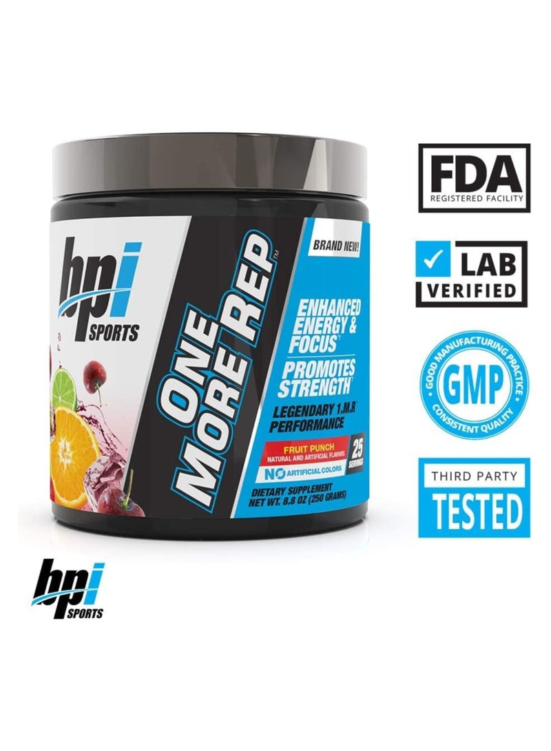 One More Rep Pre Workout Fruit Punch Flavor 250g