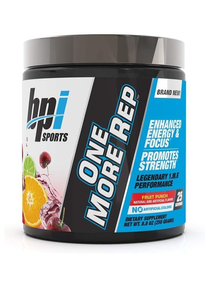 One More Rep Pre Workout Fruit Punch Flavor 250g