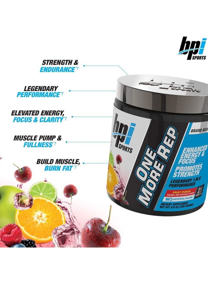 One More Rep Pre Workout Fruit Punch Flavor 250g