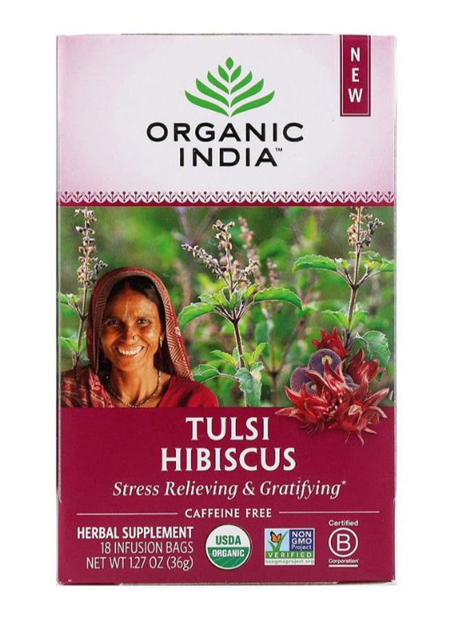 Tulsi Hibiscus Herbal Supplement - 18 Infusion Bags