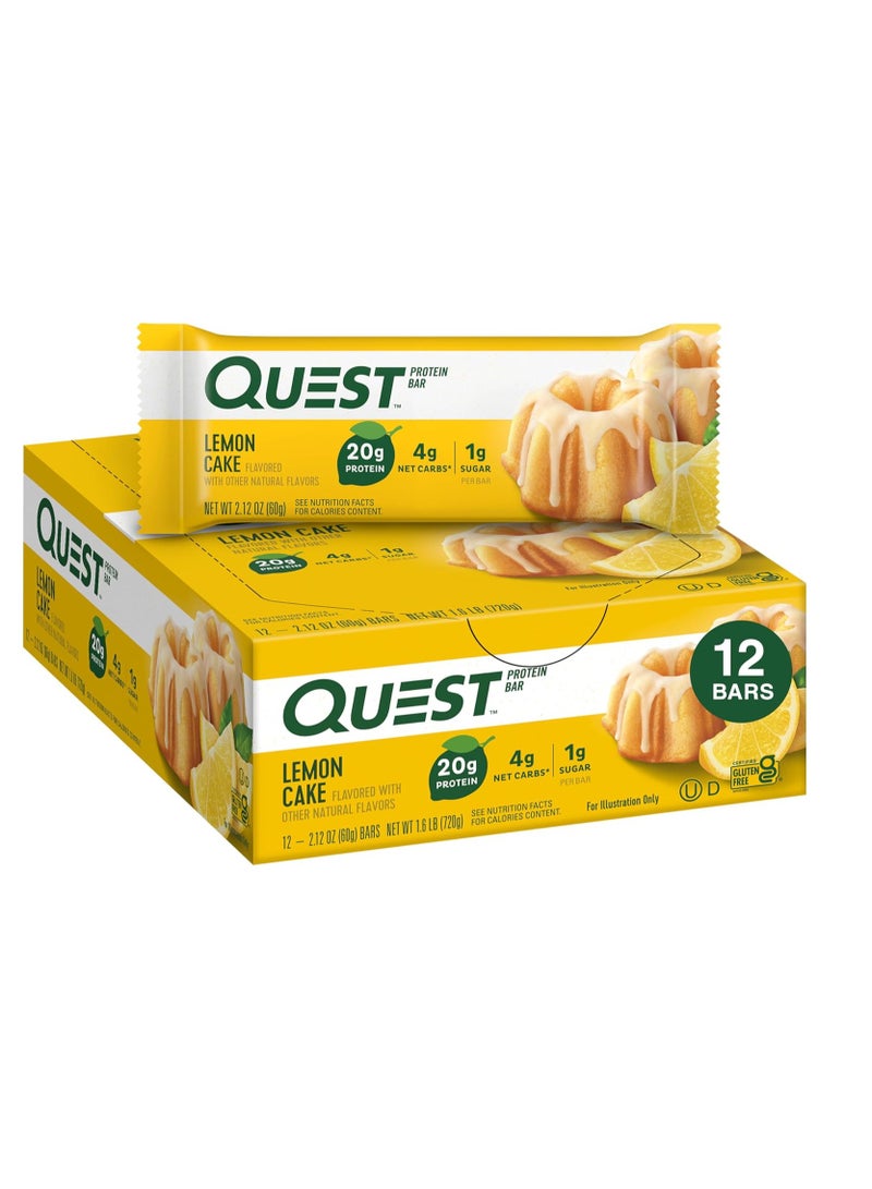 Quest High Protein Bar Lemon Cake Flavor 60g Pack of 12