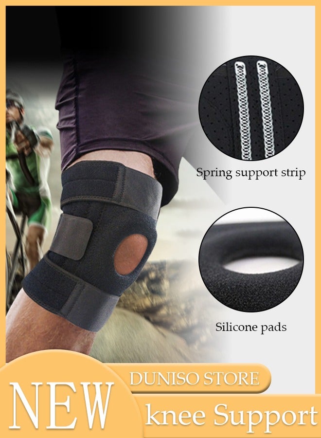 Professional Knee Pad Knee Brace with Side Stabilizers and Patella Gel Pads Adjustable Compression Knee Support Braces for Knee Pain Meniscus Tear ACL MCL Arthritis Joint Pain Relief Injury Recovery