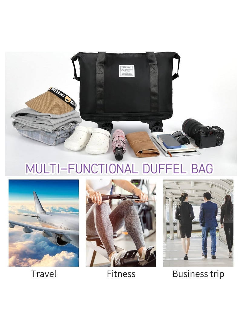 Expandable Foldable Luggage Bag Suitcase Collapsible Rolling Travel Luggage Bag Duffel Bag Duffle Bag Carry On Luggage Bag with Spinner Wheels for Men Women Lightweight Suitcases