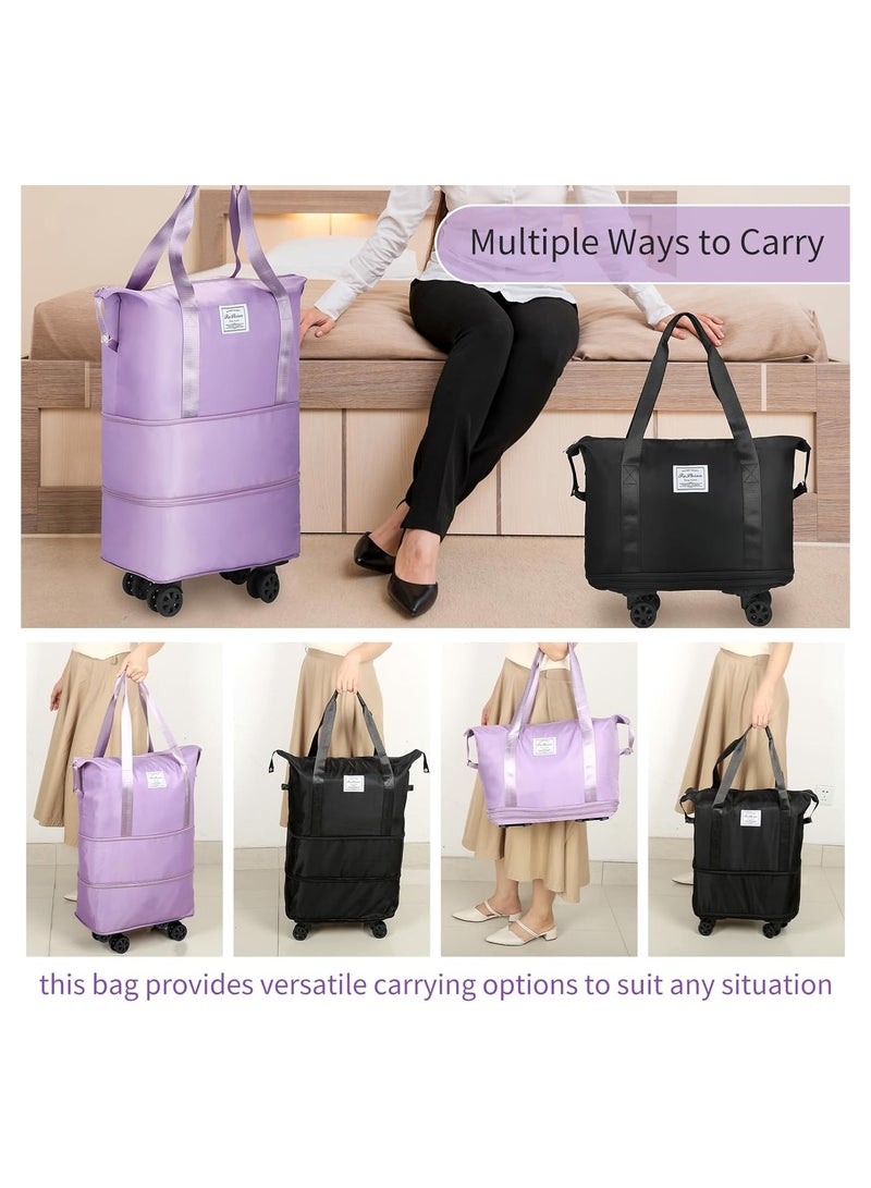 Expandable Foldable Luggage Bag Suitcase Collapsible Rolling Travel Luggage Bag Duffel Bag Duffle Bag Carry On Luggage Bag with Spinner Wheels for Men Women Lightweight Suitcases