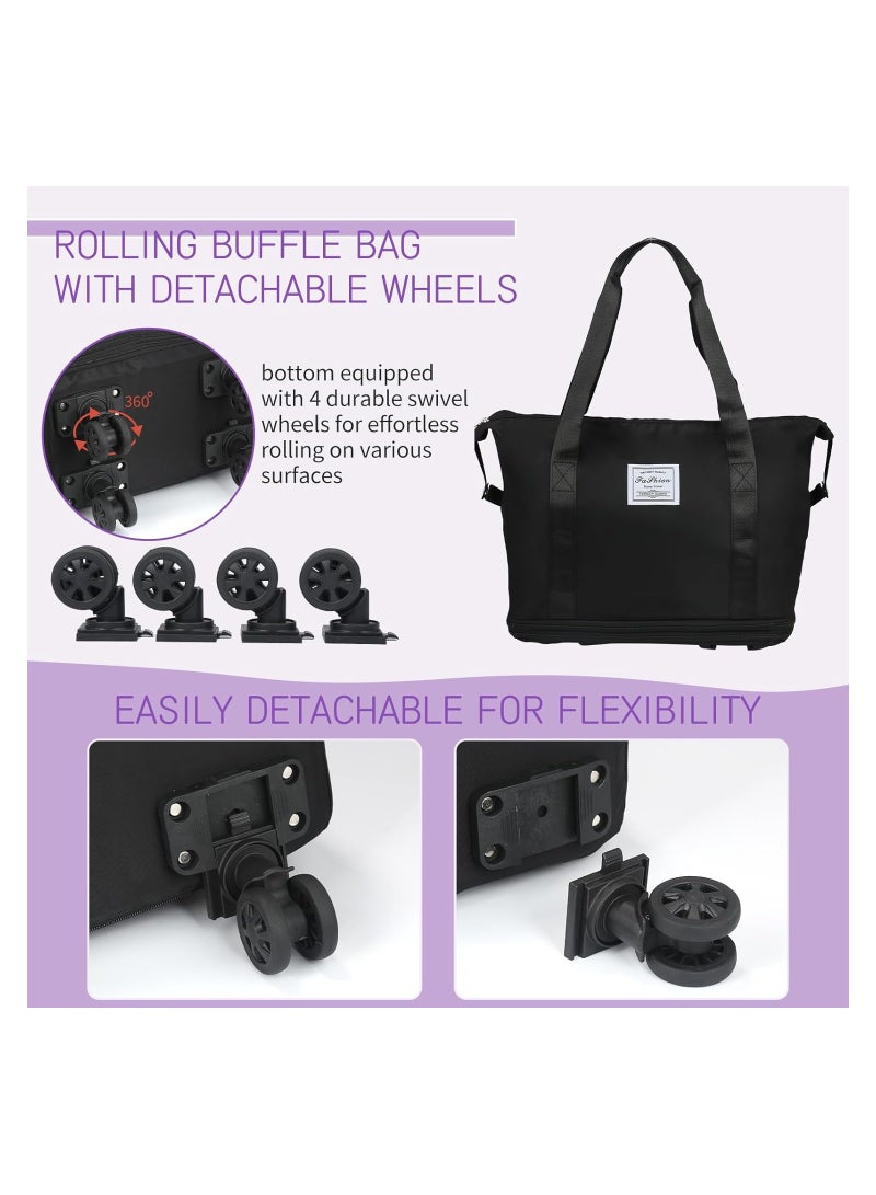 Expandable Foldable Luggage Bag Suitcase Collapsible Rolling Travel Luggage Bag Duffel Bag Duffle Bag Carry On Luggage Bag with Spinner Wheels for Men Women Lightweight Suitcases