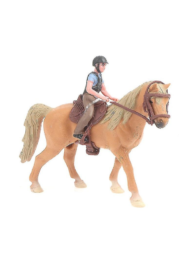 Simulated Mini Animal Yellow Horse Racing Model Movable Doll Model Toy Gift