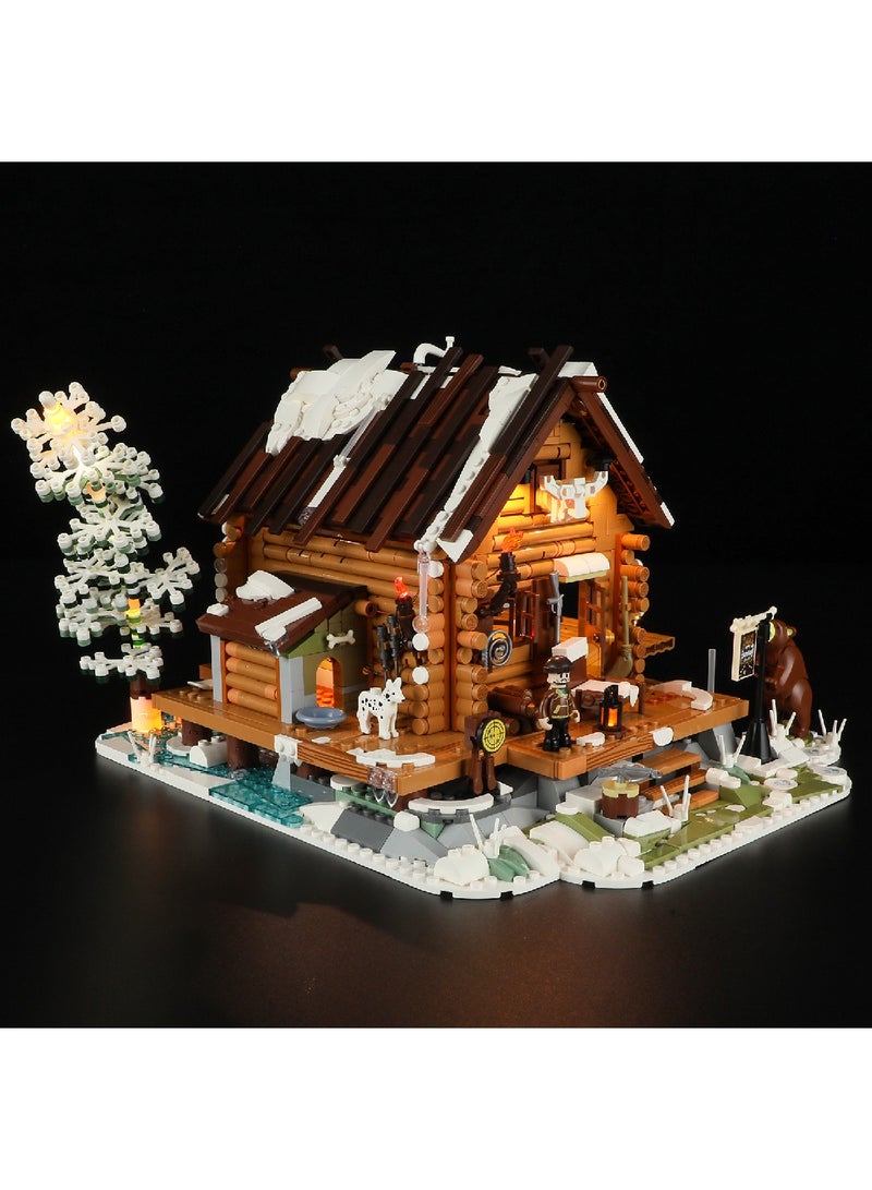Hunting Log Cabin Building Block Set 2036 PCS With LED Lights For Teens And Adults