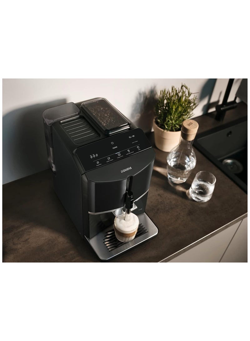 EQ300 Bean To Cup Fully Automatic Espresso Coffee Machine With Milk Frother, 4 Coffee Varieties, 3 Coffee Strengths 1.4 L 1300 W TF301G19 Piano Black