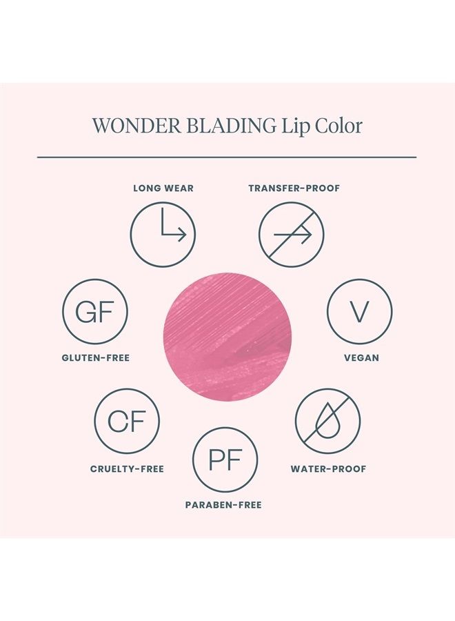 Wonder Blading Lip Stain Masque, Waterproof Pink Lip Stain, Transfer Proof Natural Lip Stain, Long Lasting Lip Tint (Beautiful Masque)