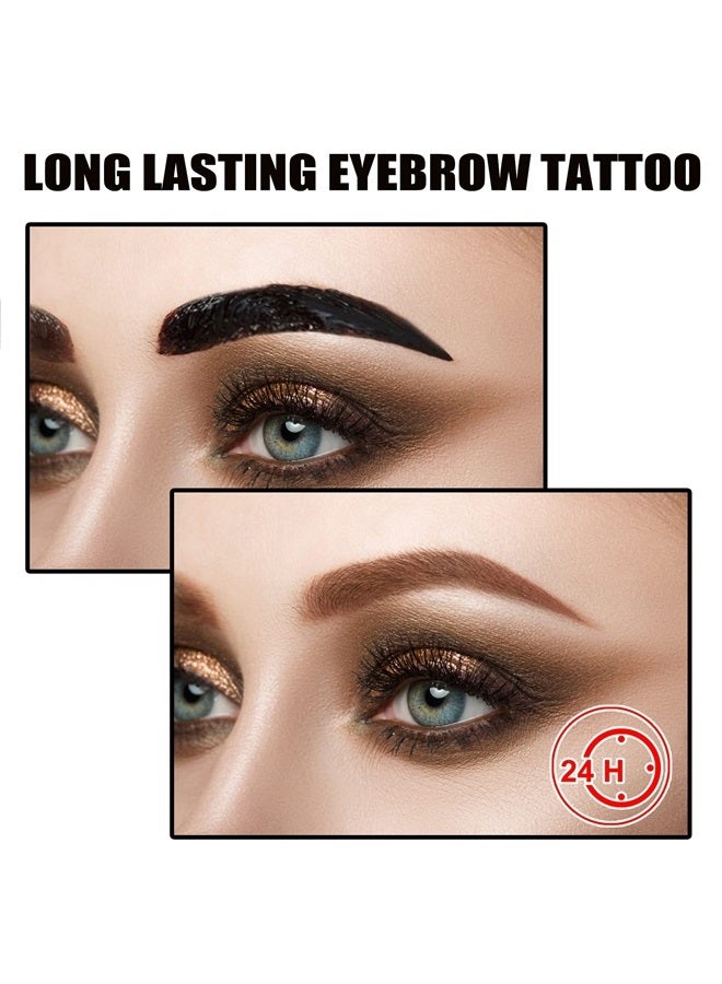 1PCS Peel Off Tattoo Eyebrow Gel, Long-Lasting Waterproof Eyebrow Tattoo Makeup,Natural Elegant Eyebrow Tattoo Peel Off For All Types Of Eyebrows - Light Brown