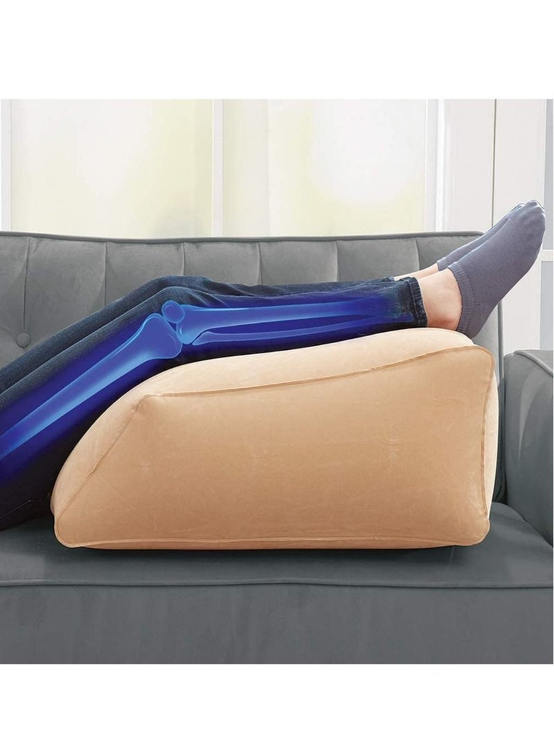 Multifunctional Inflatable Leg Elevation Rest Wedge Pillow Cushion Beige