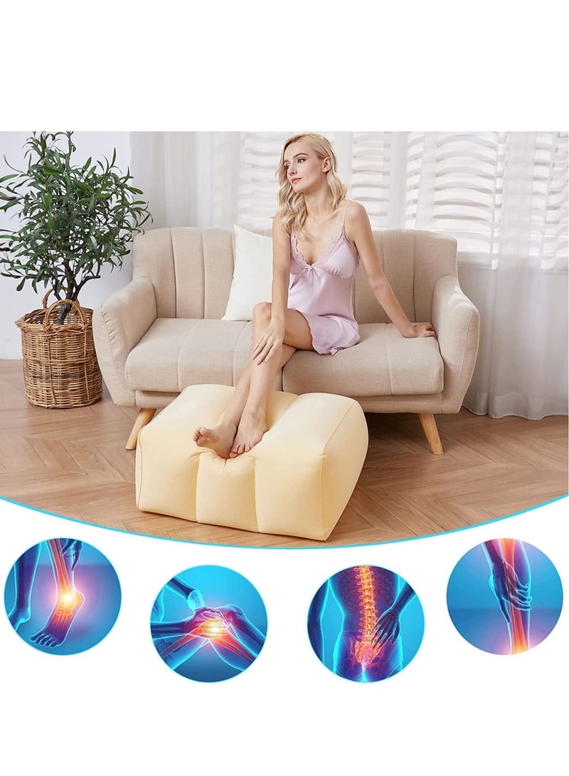 Multifunctional Inflatable Leg Elevation Rest Wedge Pillow Cushion Beige