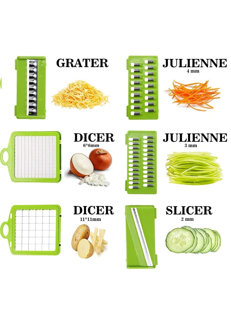 12 in 1 Vegetable Chopper Slicer Food Slicer Onion Chopper Potato Dicer Cutter Cheese Grater with Storage Container