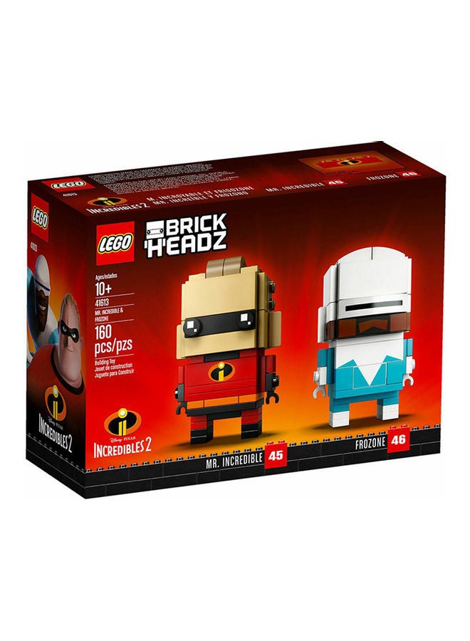 41613 160-Piece Mr.Incredible And Frozone Brick Headz Building Toy 10+ Years