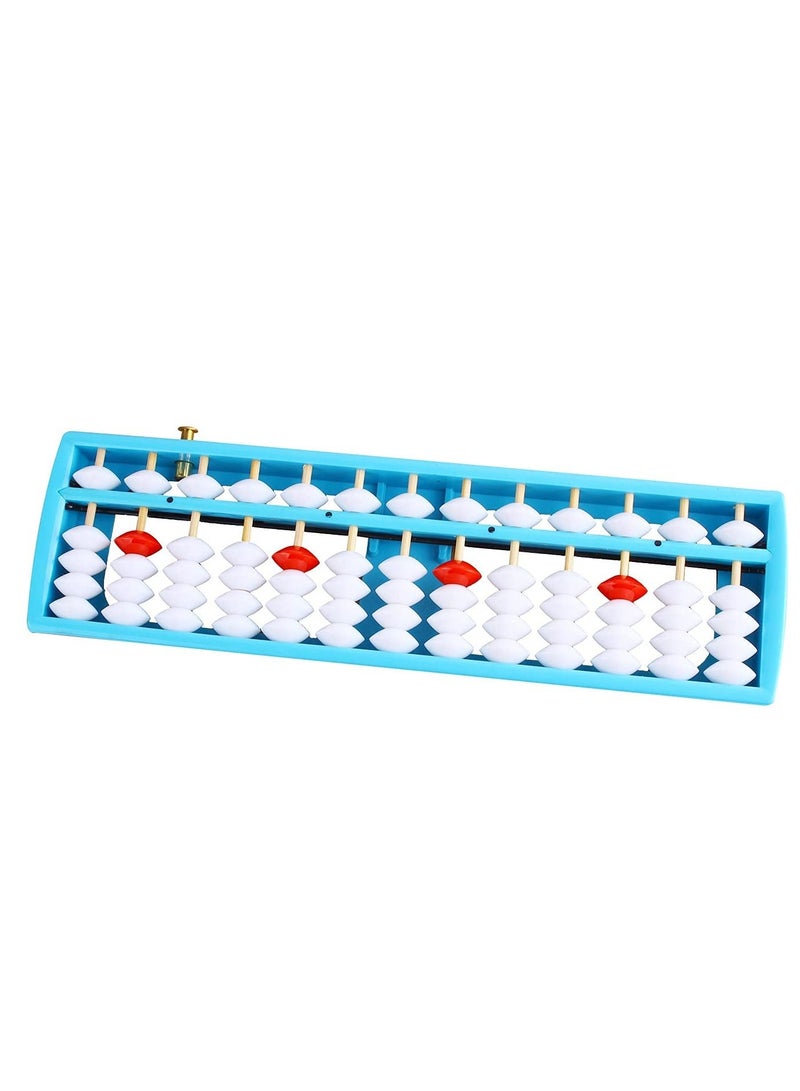 Bead Arithmetic Abacus, 13-Column Counting Abacus with Reset Button Math Learning Aid Educational Toy Tool Calculation Beaded for Students Accountants