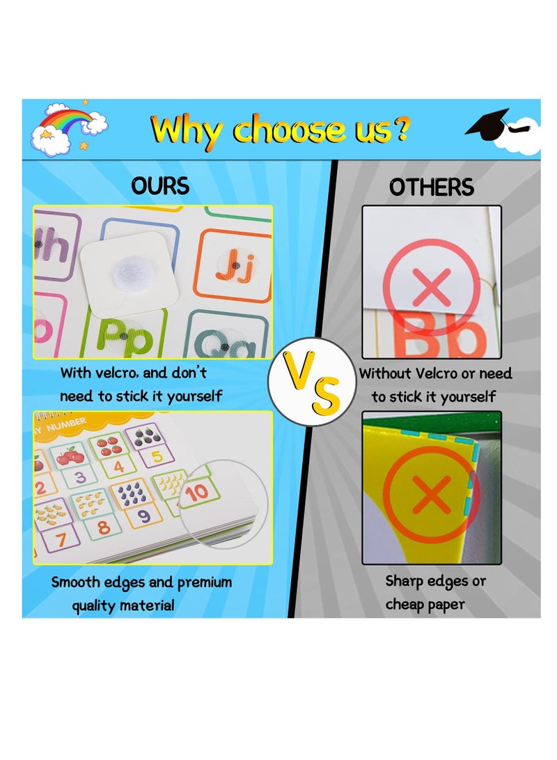 Busy Book for Kids, Kids Early Educational Learning Book, 12 Page Toddler Preschool Activity Binder and Toys, Montessori Sensory Books Boys Girls