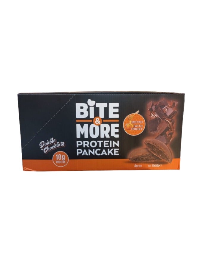 Bite & More Protein Pancake Double Chocolate Flavor 50g Pack of 12