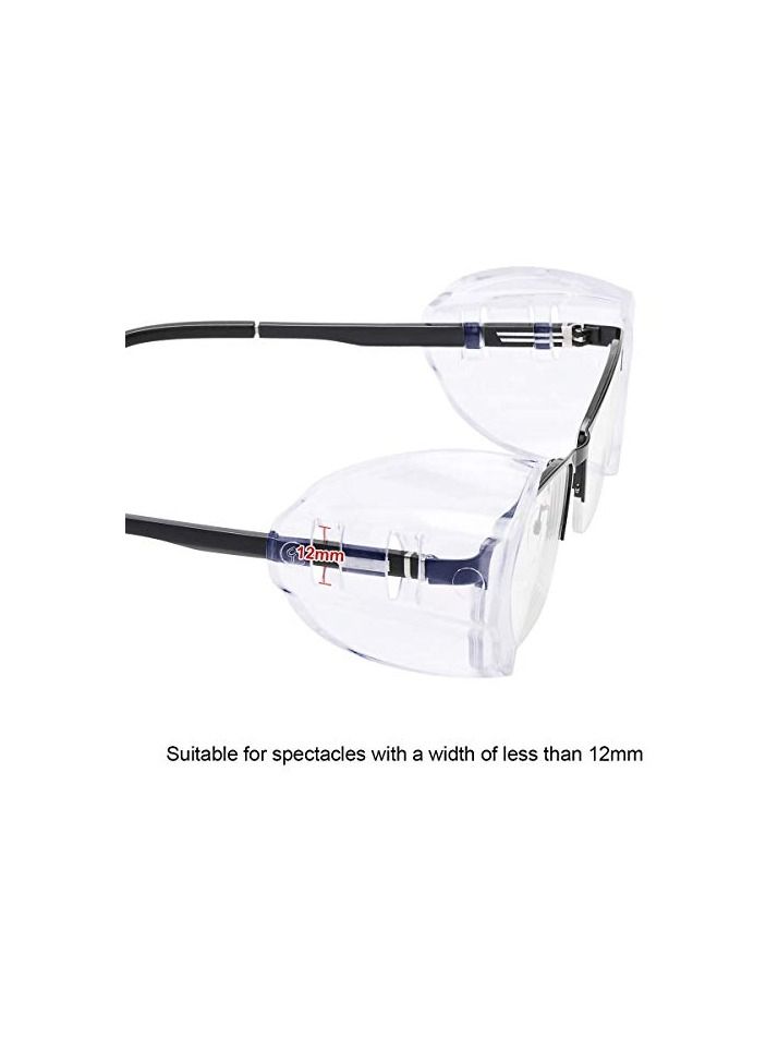 Side Shields for Eyeglasses Transparent Prescription Glasses, Safety For Glasses,Slip on Clear Shields,Fits Small to Medium Frames Protect(6 Pairs)