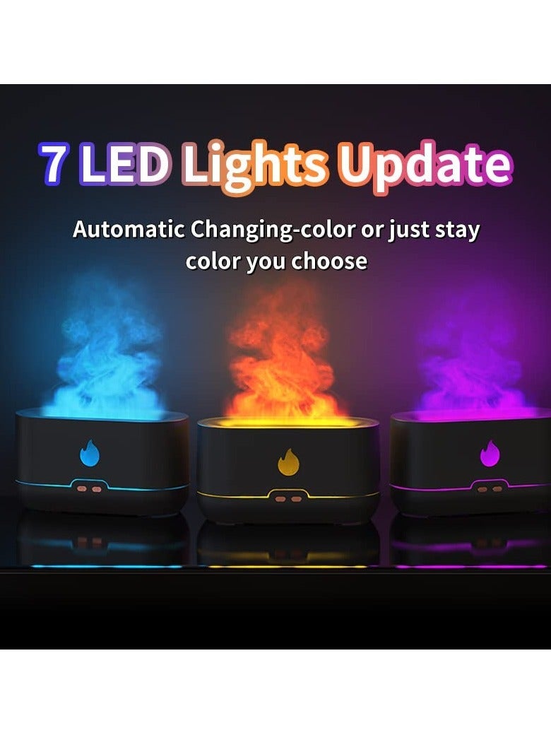 SYOSI Essential Oil Diffusers, Air Humidifier with Flame Light 240ml Aromatherapy Diffuser 7 Color Changing Modes & Waterless Auto-Off Protection for Home, Bedroom, Office, Gym (Green)