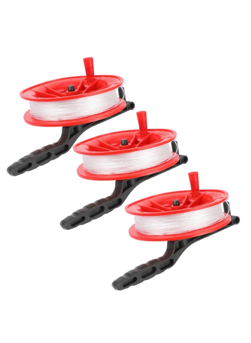 3 Pcs Kite String Winder, Accessories Reel Handle with 100m for Each Kids Outdoor Parent-Child Game