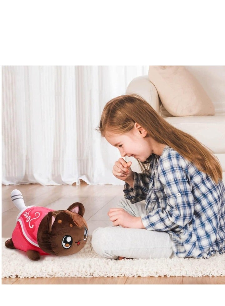 Cute Cat Meemeows Plushies Meemeows Angel and Demon Cat Plushie Cat Food Plushies Cat Mee Meow Anime Cartoon Cat Stuffed Figure Toy Plush Pillow Gift for Fans Kids (Cola cat)