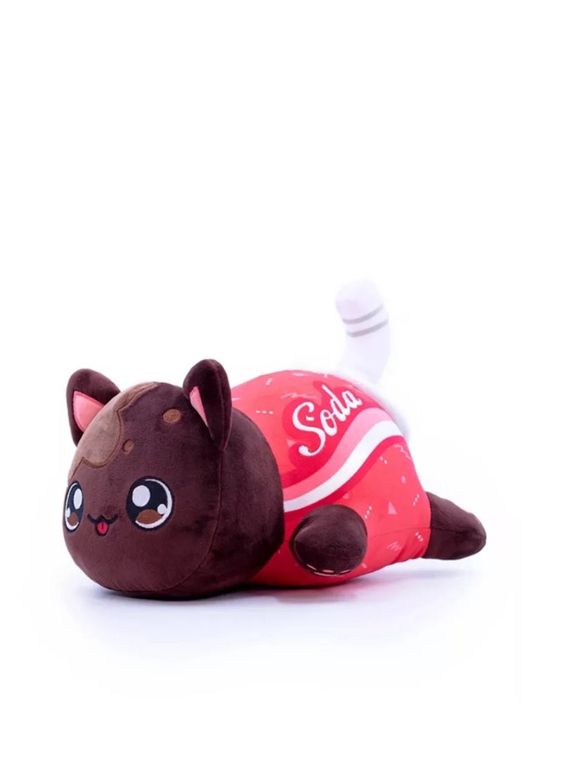 Cute Cat Meemeows Plushies Meemeows Angel and Demon Cat Plushie Cat Food Plushies Cat Mee Meow Anime Cartoon Cat Stuffed Figure Toy Plush Pillow Gift for Fans Kids (Cola cat)