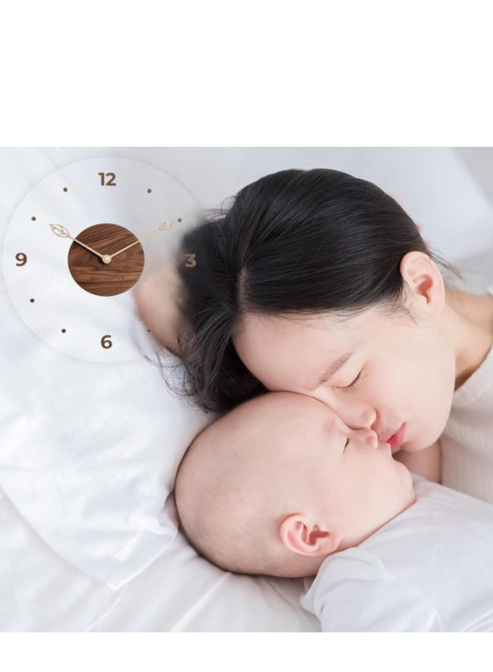 Glass Wall Clock, Round Silent Non Ticking Battery Operated 14'' Decorative Clock, Modern minimalist Wall Clock Suitable for Living room Kitchen Bedroom Office