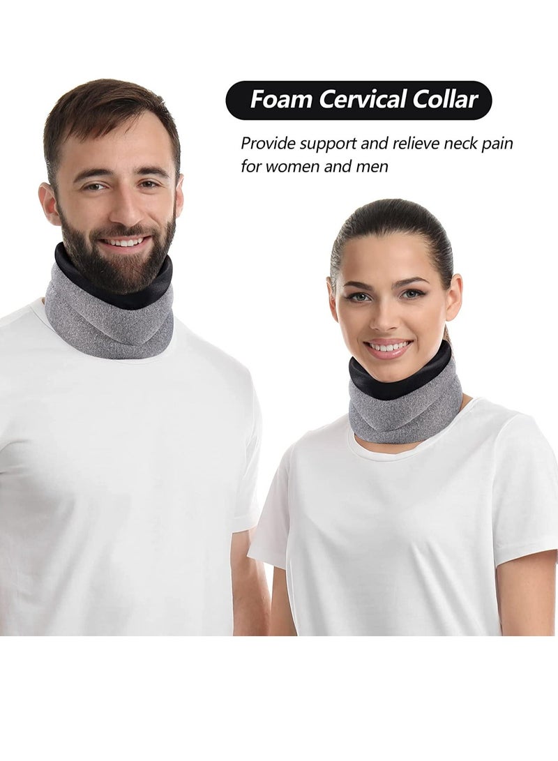 Neck Brace for Pain and Support, Foam Cervical Collar Sleeping, Vertebral Whiplash Wrap Alignment Stabilize, Support Pressure Relief Women Men(3