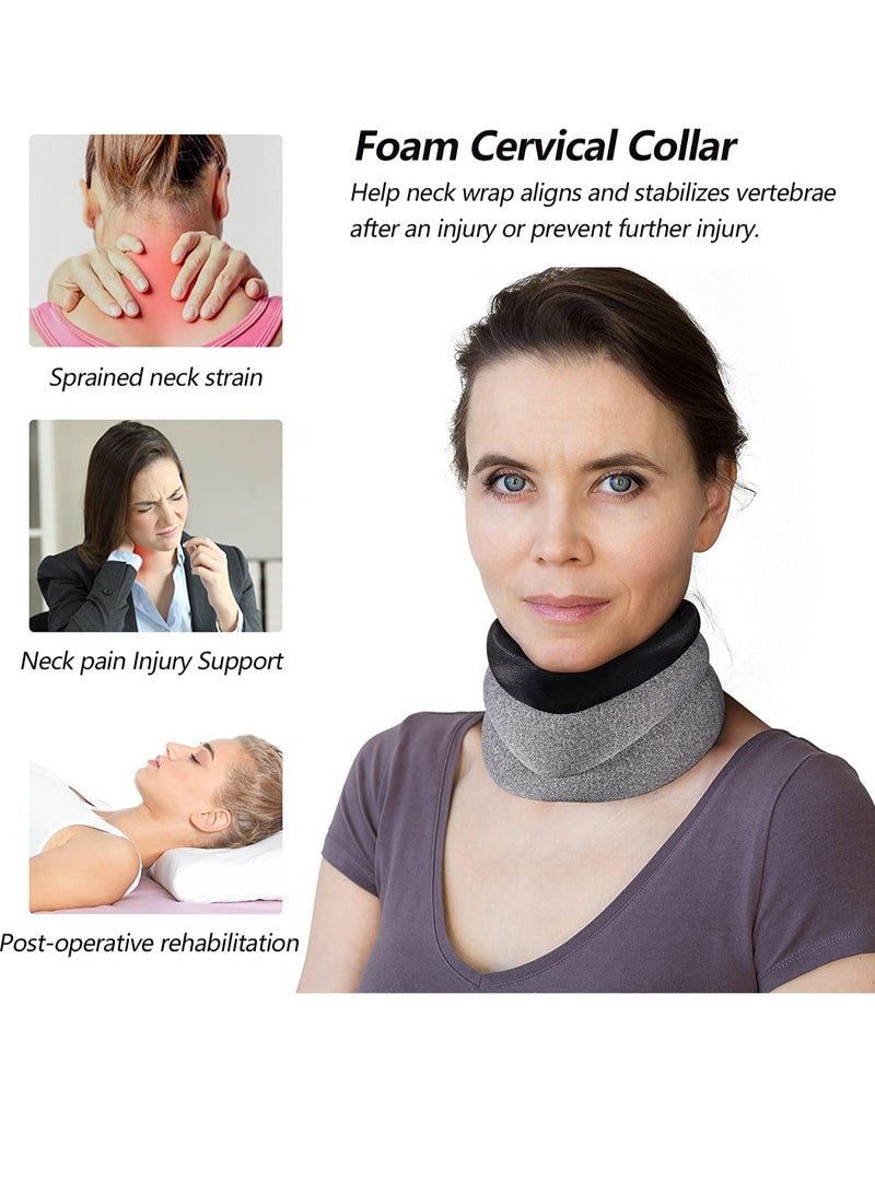 Neck Brace for Pain and Support, Foam Cervical Collar Sleeping, Vertebral Whiplash Wrap Alignment Stabilize, Support Pressure Relief Women Men(3