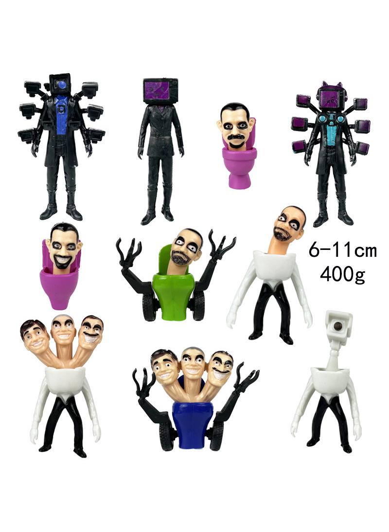 10 Pcs Skibidi Toilet Man Toy Set Ideas Toys Battle Horror Game Model Ideas Toys Gifts for Adult & Kids
