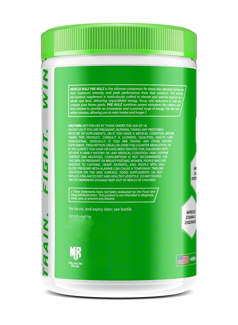 Muscle Rulz Pre-Workout Pre Rulz 330g Green Apple Flavor