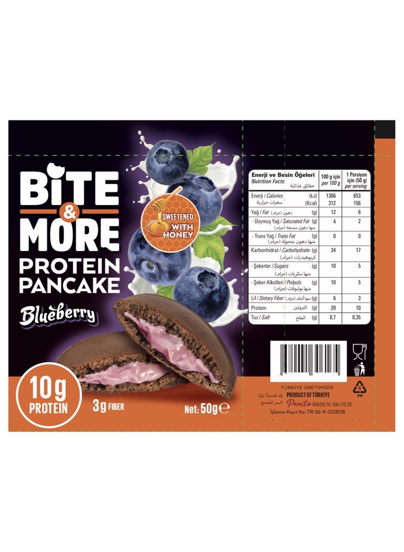 Bite And More Protein Pancake Blueberry Flavor 50g Pack of 12