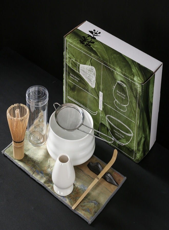 7-Piece Traditional Handmade Matcha Tea Whisk and Bowl Tool Gift Kit