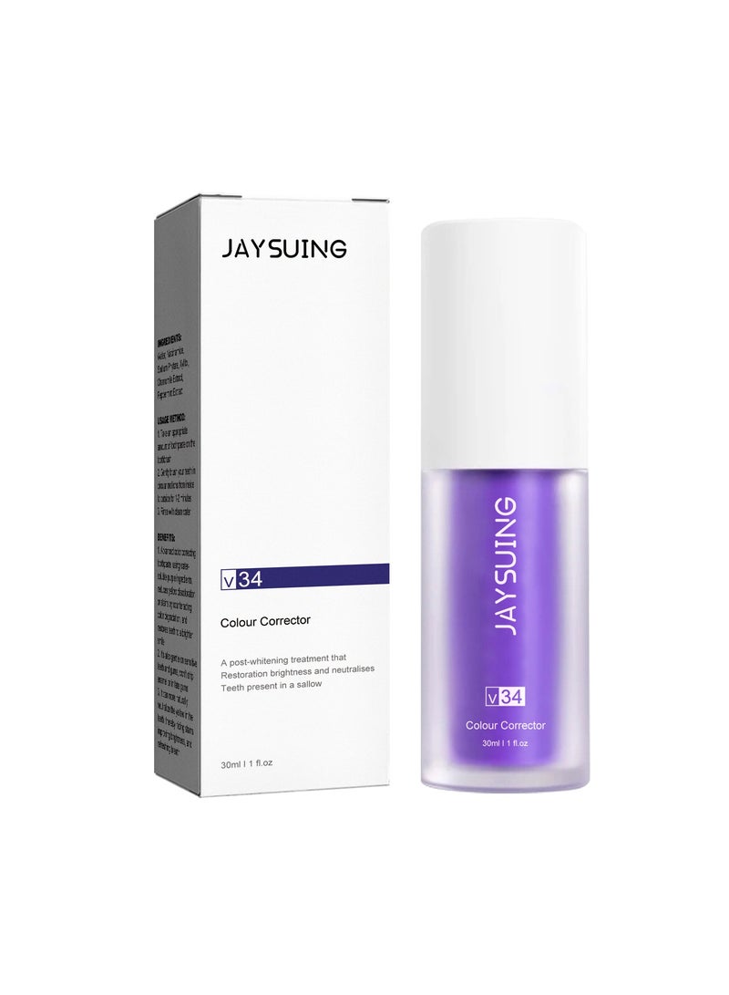 Jaysuing V34 Purple Toothpaste Whitening Toothpaste Cleans Oral Odors And Stains Tooth Care Toothpaste