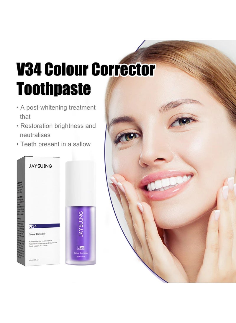 Jaysuing V34 Purple Toothpaste Whitening Toothpaste Cleans Oral Odors And Stains Tooth Care Toothpaste