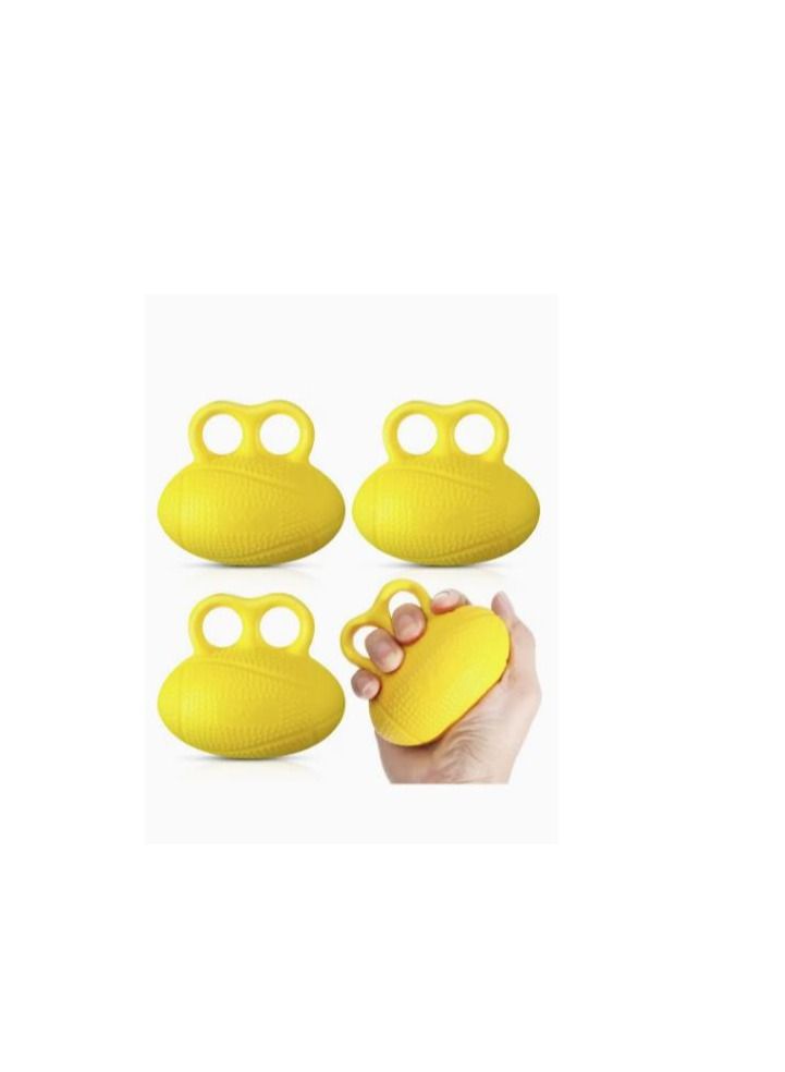 3 Pieces Hand Exercisers for Strength 2 Finger Ball Exerciser Squeeze Physical Grip Strengthener Adult Men Women Training（Yellow）